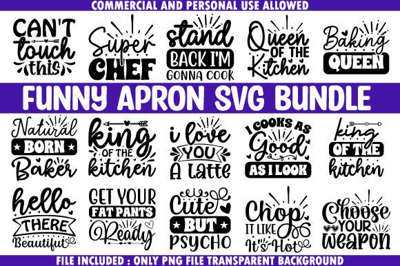 Funny Apron SVG Bundle: A Versatile Asset for T-Shirt Designs