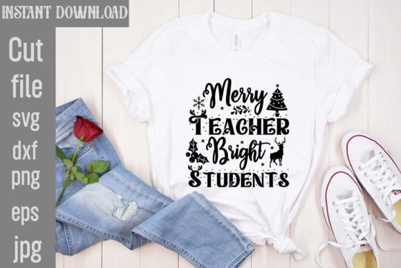 Merry Teacher Bright Students SVG: A Versatile T-Shirt Design