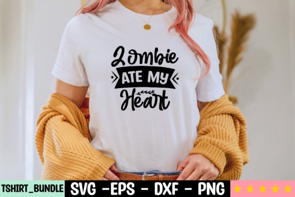 Zombie Ate My Heart Craft SVG for Creative T-Shirt Designs